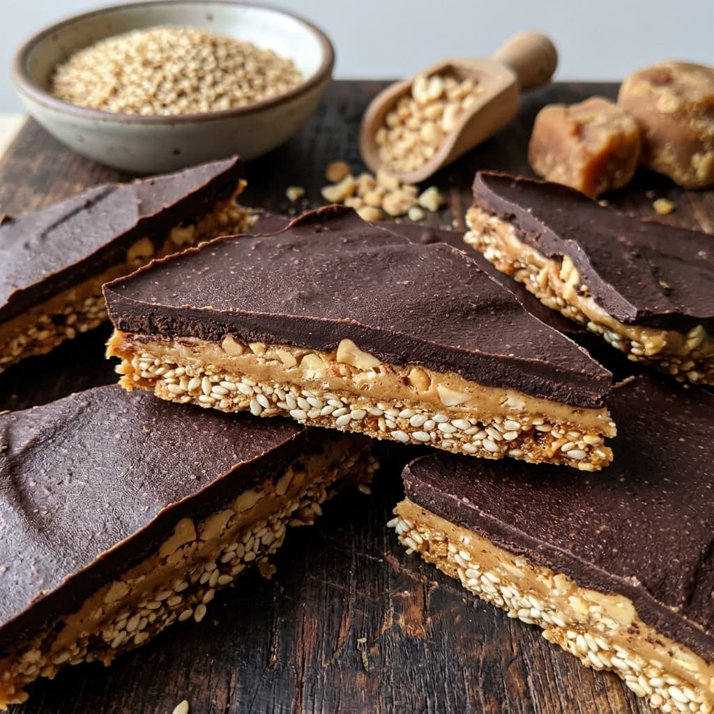 Dark Sesame Peanut Crunch Bark