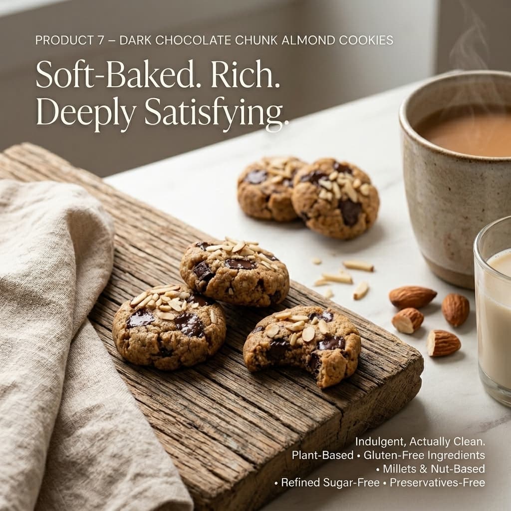 Dark Chocolate Chunk Almond Cookies